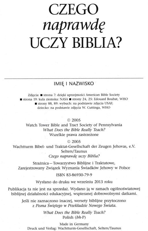 Czego naprawdę uczy Biblia