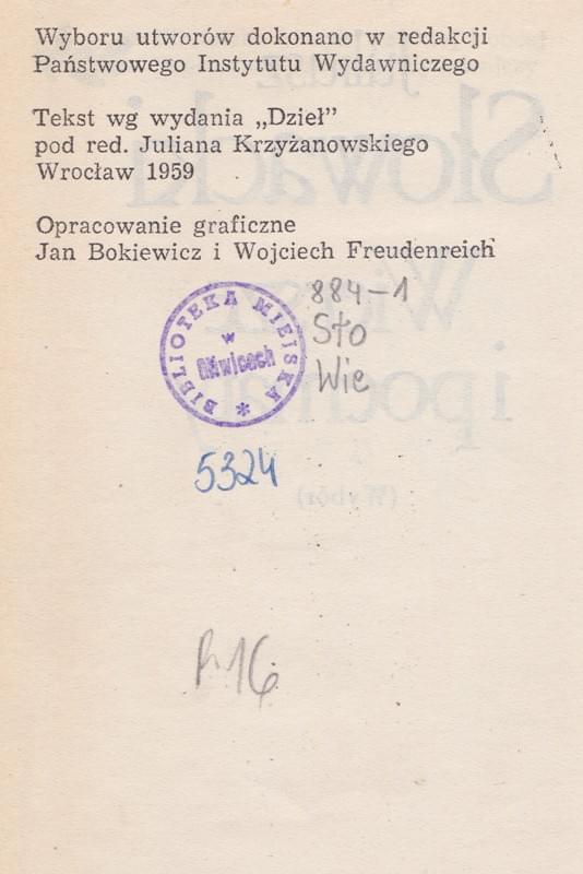 Słowacki Wiersze i poematy