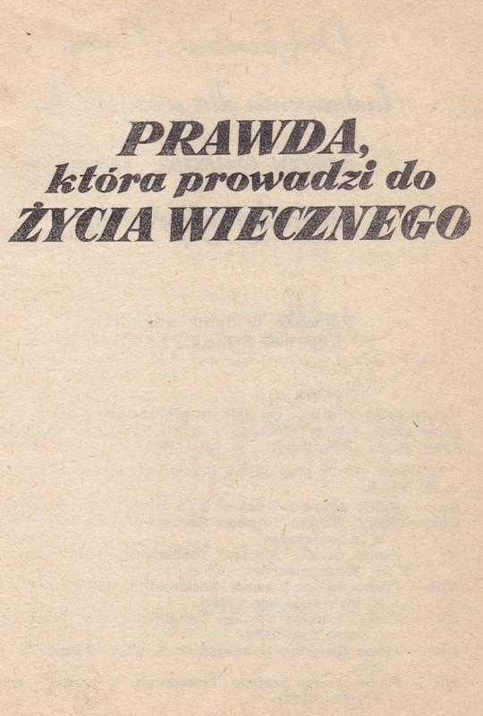 Prawda, która prowadzi do życia wiecznego
