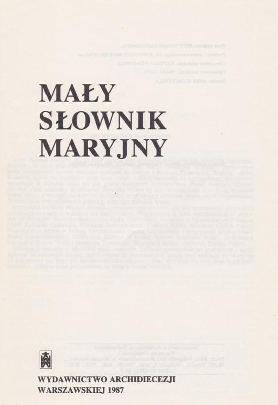 Mały Słownik Maryjny