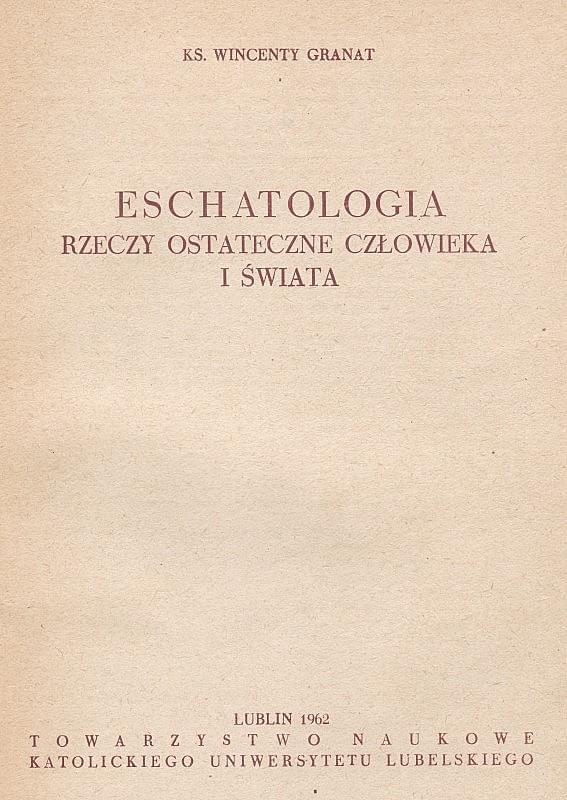 Dogmatyka Katolicka Eschatologia Piekło