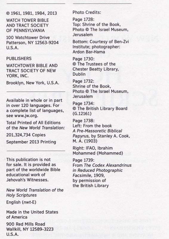 The New World Translation of the Holy Scriptures