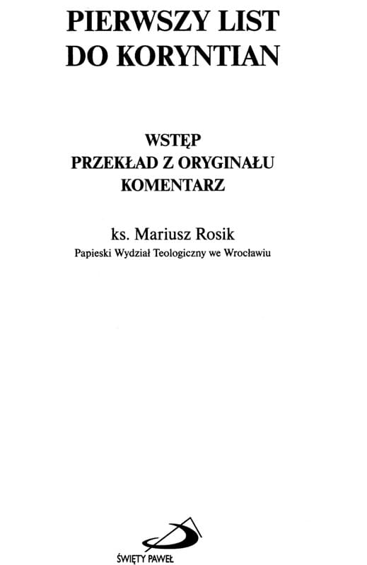 Pierwszy List do Koryntian ed. Święty Paweł