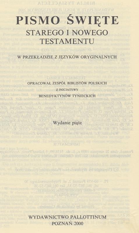 Biblia Tysiąclecia wyd. V