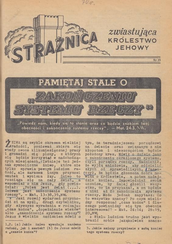 Strażnica Nr 23, 1970
