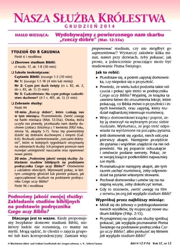 Nasza Służba Królestwa grudzień 2014