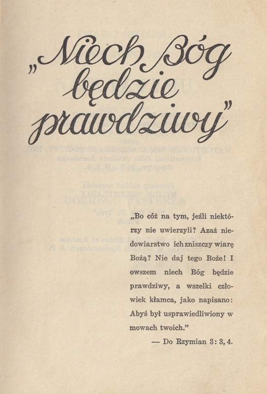 Niech Bóg będzie prawdziwy