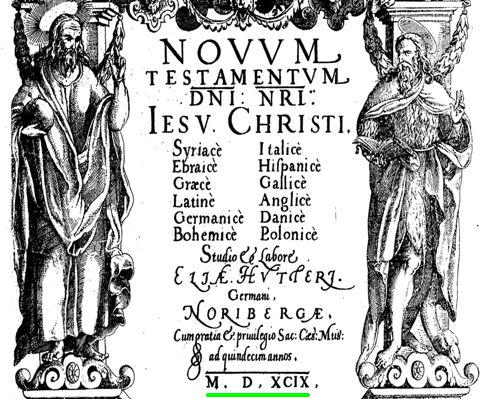 Christian Greek Scriptures Elias Hutter 1599