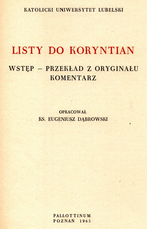 Listy do Koryntian KUL