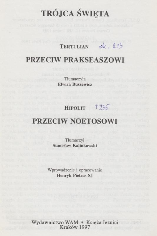 Tertulian Przeciw Prakseaszowi