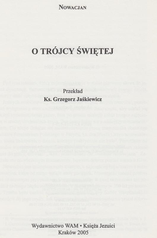 Nowacjan O Trójcy Świętej