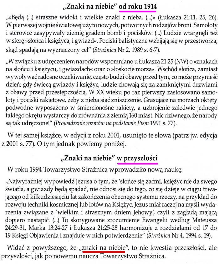 Zmienne nauki Świadków Jehowy