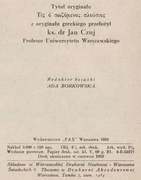 Czy człowiek bogaty może być zbawiony