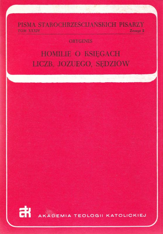 Homilie o Księgach Liczb, Jozuego, Sędziów