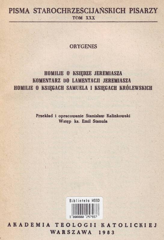 Homilie o Księdze Jeremiasza
