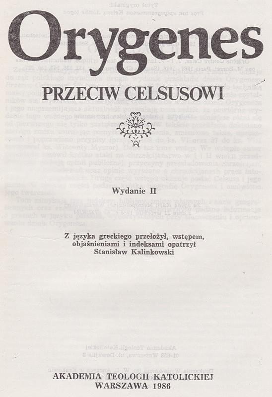 Orygenes Przeciw Celsusowi