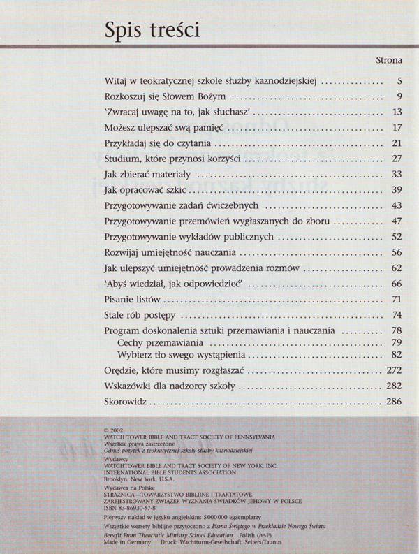 Odność pożytek z teokratycznej służby kaznodziejskiej