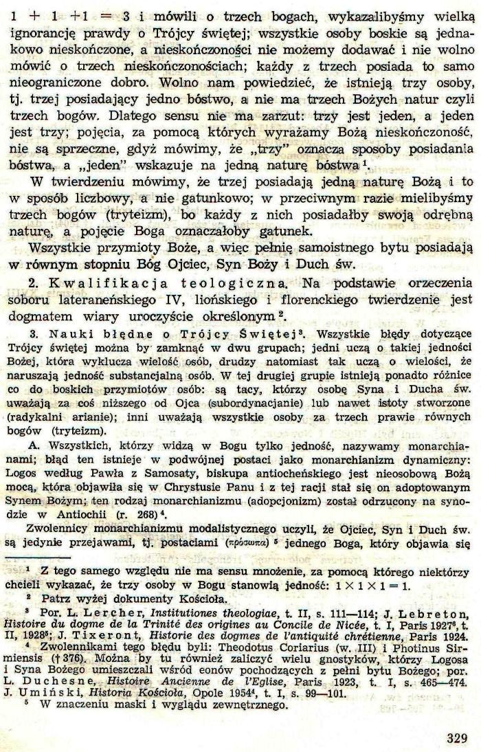 Dogmatyka Katolicka, Bóg jeden w Trójcy Osób