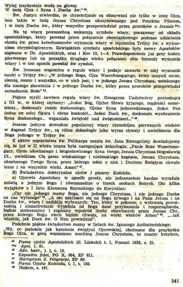 Dogmatyka Katolicka, Bóg jeden w Trójcy Osób