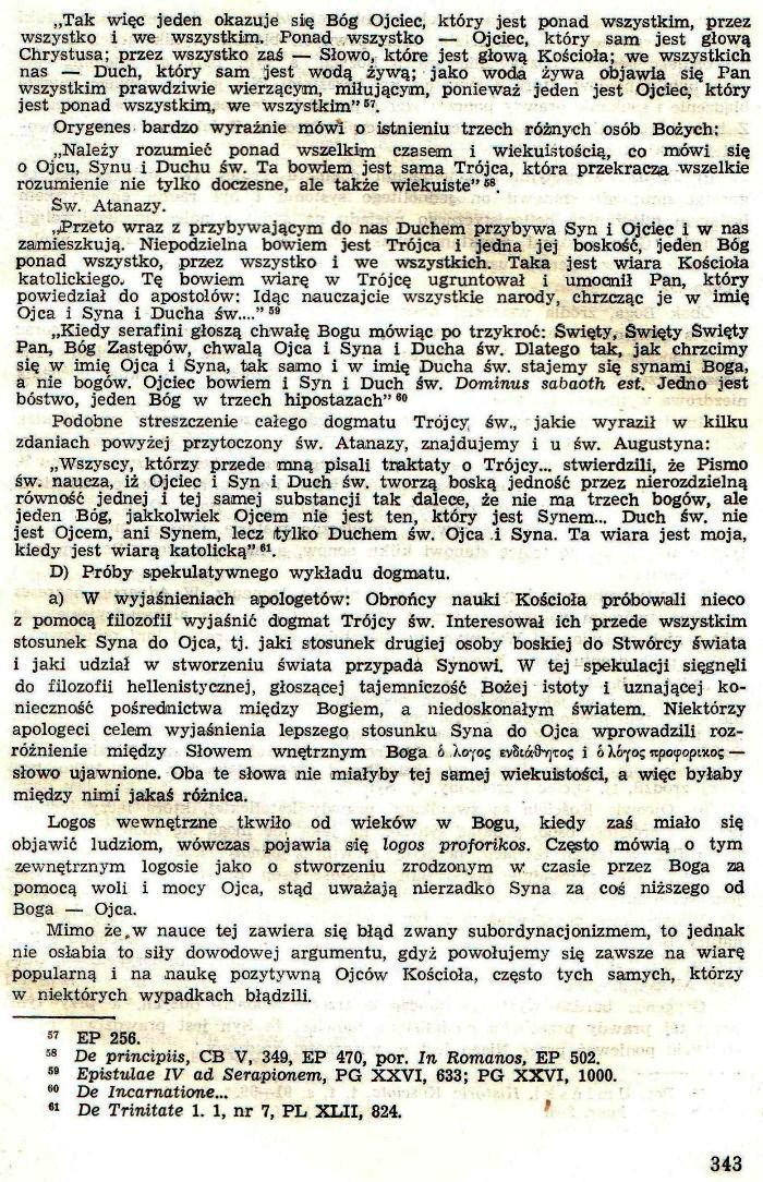 Dogmatyka Katolicka, Bóg jeden w Trójcy Osób