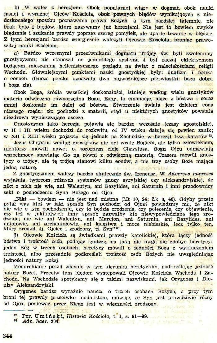 Dogmatyka Katolicka, Bóg jeden w Trójcy Osób