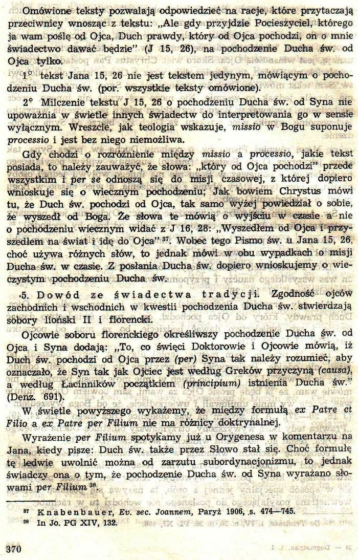 Dogmatyka Katolicka, Bóg jeden w Trójcy Osób