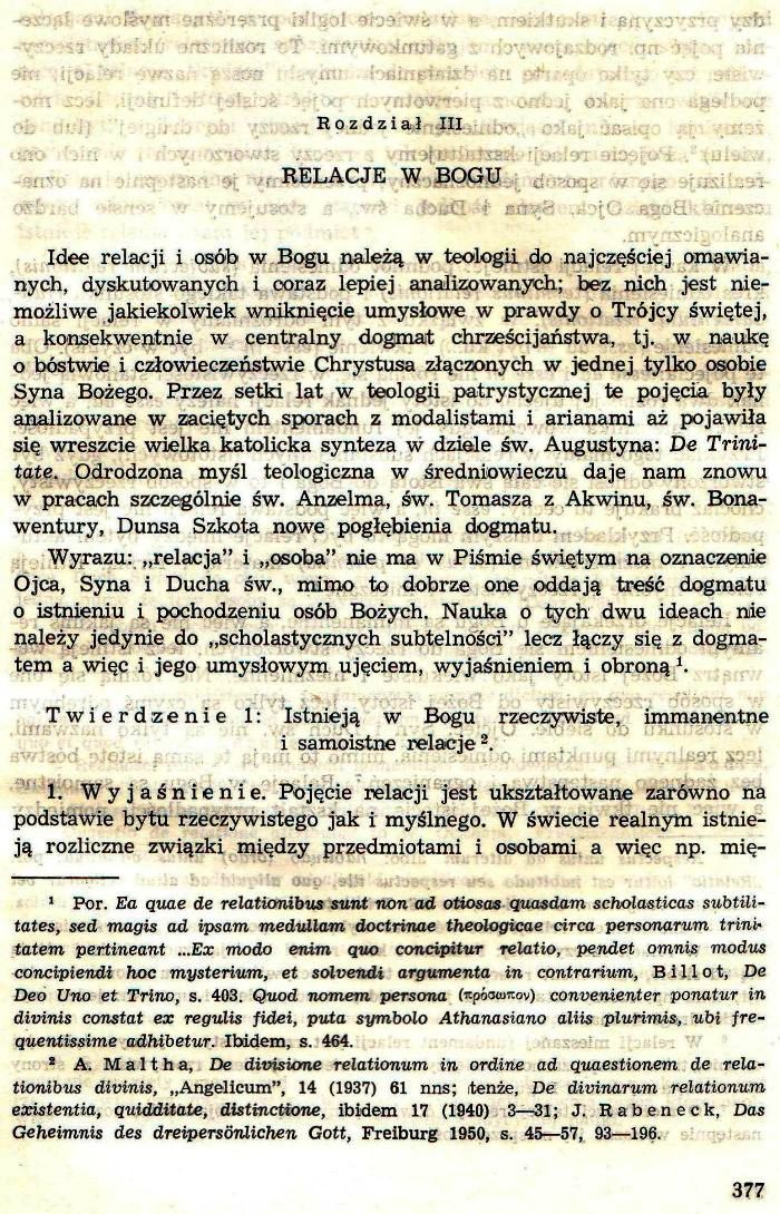 Dogmatyka Katolicka, Bóg jeden w Trójcy Osób