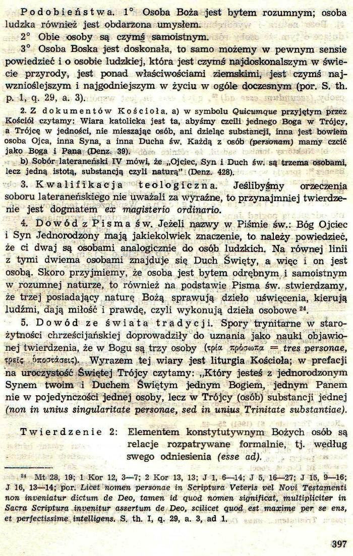 Dogmatyka Katolicka, Bóg jeden w Trójcy Osób