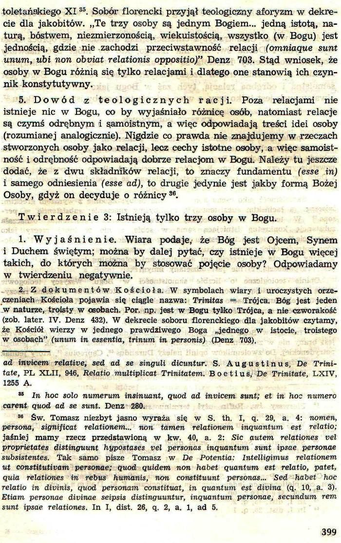 Dogmatyka Katolicka, Bóg jeden w Trójcy Osób