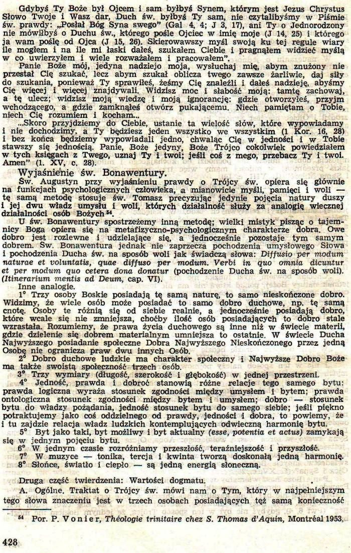 Dogmatyka Katolicka, Bóg jeden w Trójcy Osób