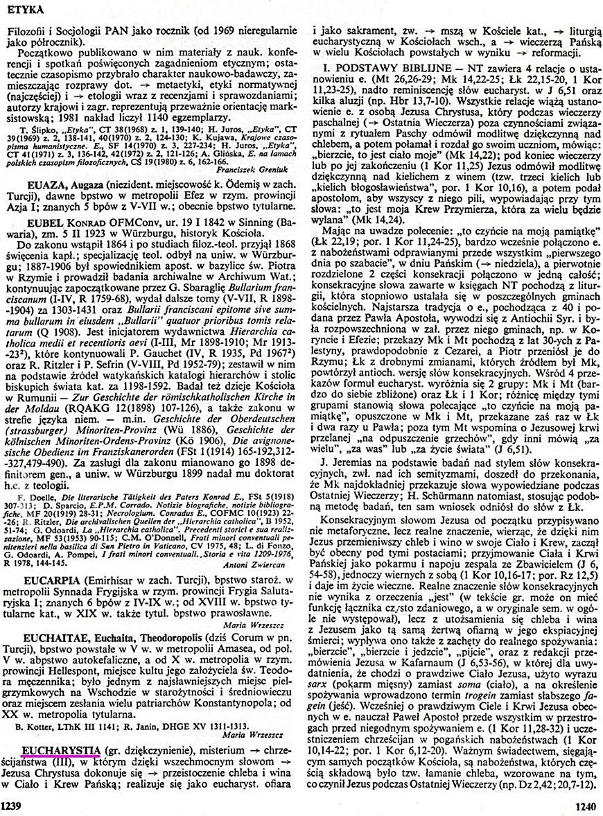 Encyklopedia Katolicka Eucharystia