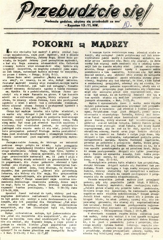 Przebudźcie się! 1960 Nr 10