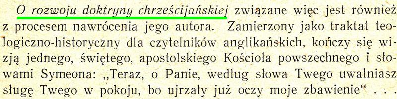 O rozwoju doktryny chrześcijańskiej