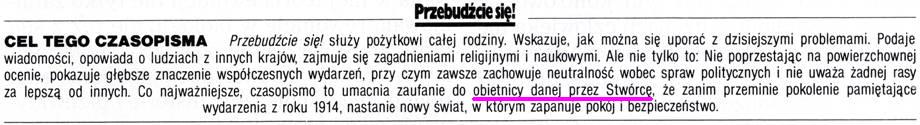 Przebudźcie się! 8 października 1995