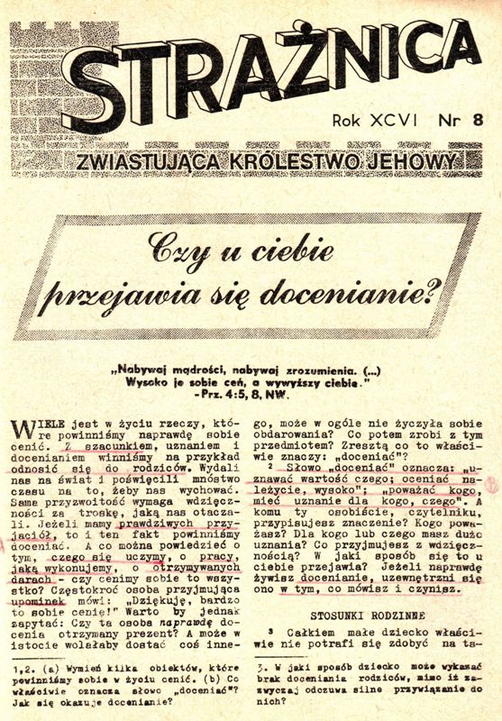 Strażnica 1975 Nr 8