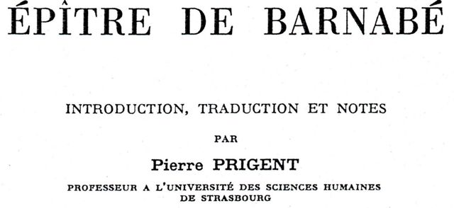 Epitre de Barnabe