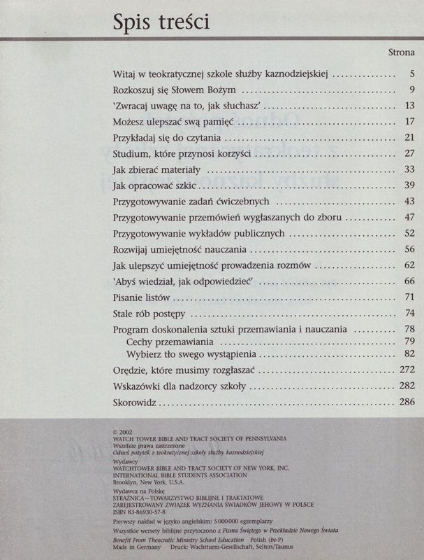 Odnoś pożytek z teokratycznej szkoły służby kaznodziejskiej