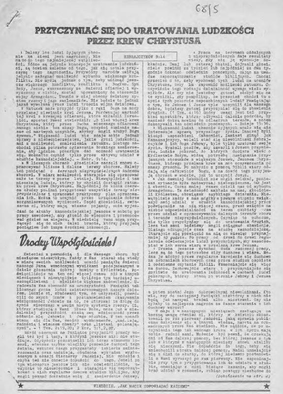 Nasza służba Królestwa 1968 Nr5