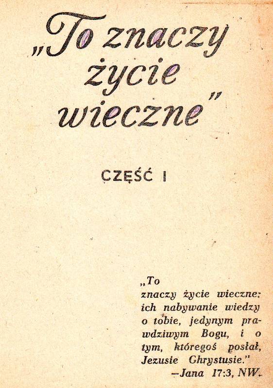 To znaczy życie wieczne