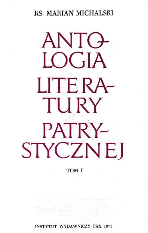 Antologia literatury patrystycznej