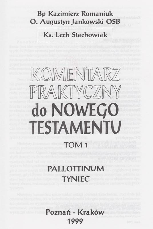 Komentarz Praktyczny do Nowego Testamentu